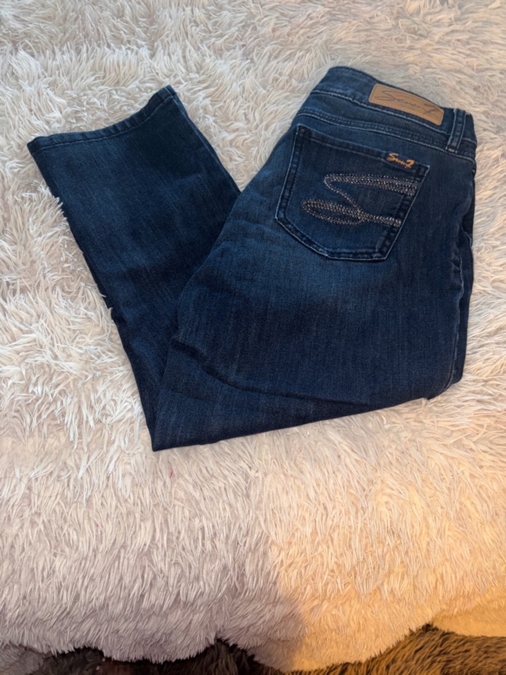Seven7 Women's Skinny Leg Jeans - Dark Blue